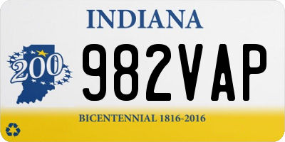 IN license plate 982VAP