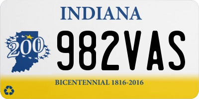 IN license plate 982VAS