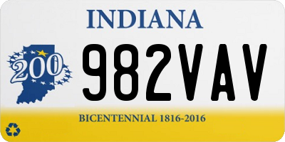 IN license plate 982VAV