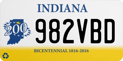 IN license plate 982VBD