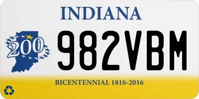 IN license plate 982VBM