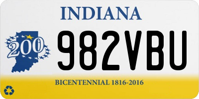 IN license plate 982VBU