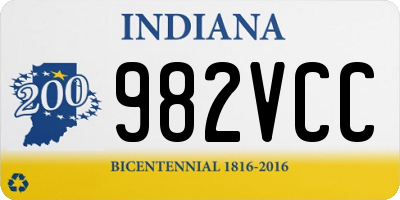 IN license plate 982VCC