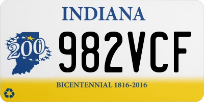 IN license plate 982VCF