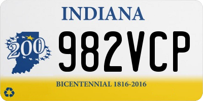 IN license plate 982VCP