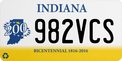 IN license plate 982VCS