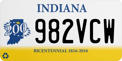 IN license plate 982VCW