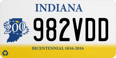 IN license plate 982VDD