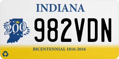 IN license plate 982VDN