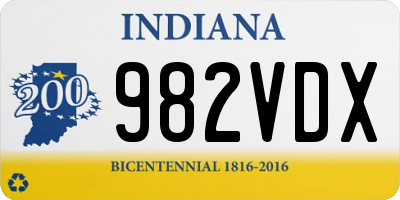 IN license plate 982VDX