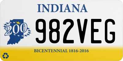 IN license plate 982VEG