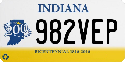 IN license plate 982VEP