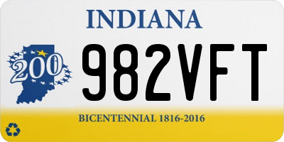 IN license plate 982VFT