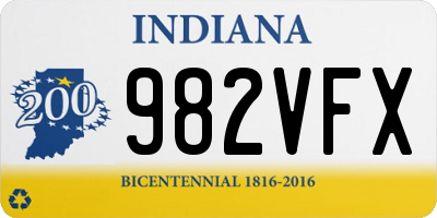 IN license plate 982VFX