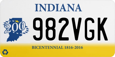 IN license plate 982VGK