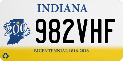 IN license plate 982VHF