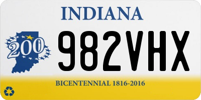 IN license plate 982VHX