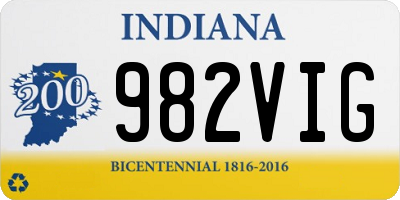IN license plate 982VIG