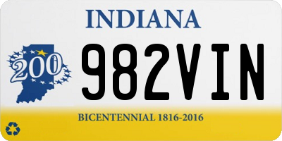IN license plate 982VIN