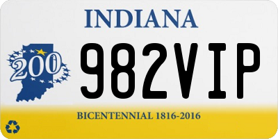 IN license plate 982VIP