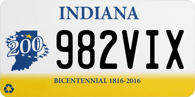 IN license plate 982VIX