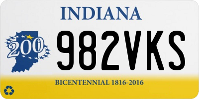 IN license plate 982VKS
