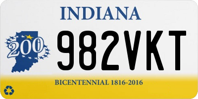 IN license plate 982VKT