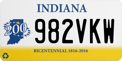 IN license plate 982VKW