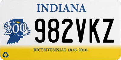 IN license plate 982VKZ