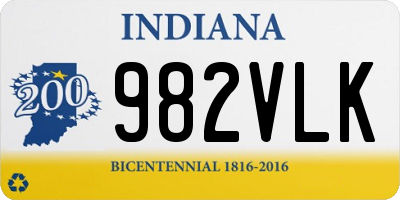 IN license plate 982VLK