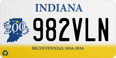 IN license plate 982VLN