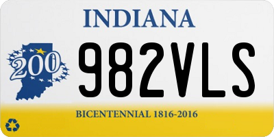 IN license plate 982VLS