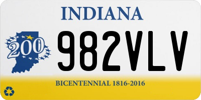 IN license plate 982VLV