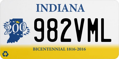 IN license plate 982VML