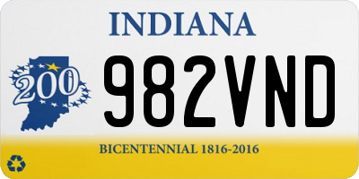 IN license plate 982VND