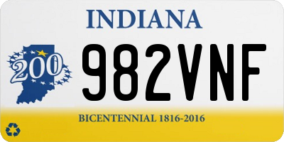 IN license plate 982VNF