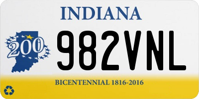 IN license plate 982VNL