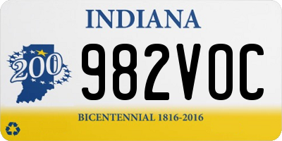 IN license plate 982VOC