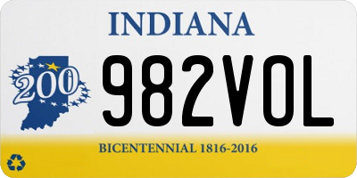IN license plate 982VOL