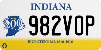 IN license plate 982VOP