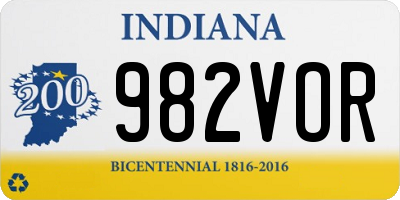 IN license plate 982VOR