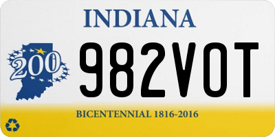 IN license plate 982VOT