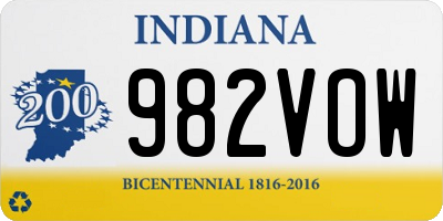 IN license plate 982VOW
