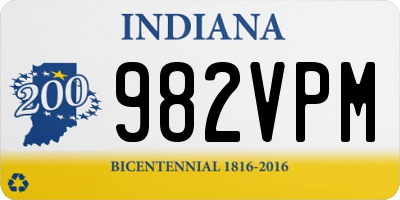 IN license plate 982VPM