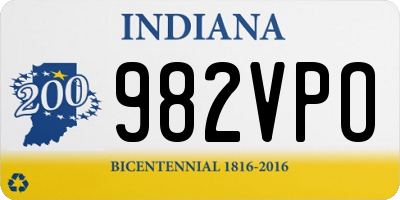 IN license plate 982VPO