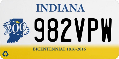 IN license plate 982VPW