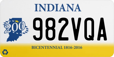 IN license plate 982VQA