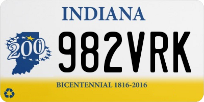IN license plate 982VRK