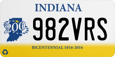IN license plate 982VRS