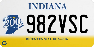 IN license plate 982VSC